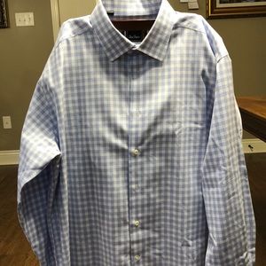 David Donahue long sleeve dress shirt.  100% cotton, size 18 34/35 sleeve length